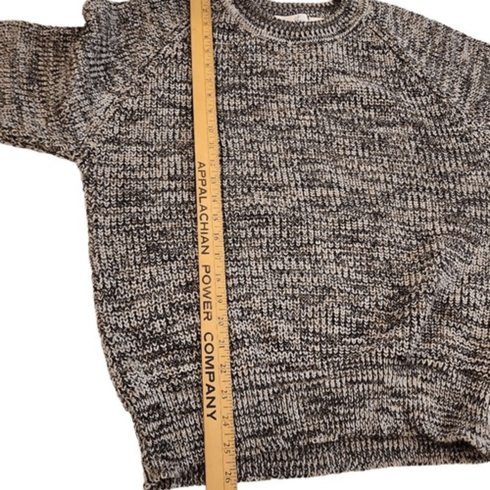 VTG Penn's Landing Women's Ribbed Knit Crewneck Pullover Sweater Black/Brown Lar - Picture 12 of 12